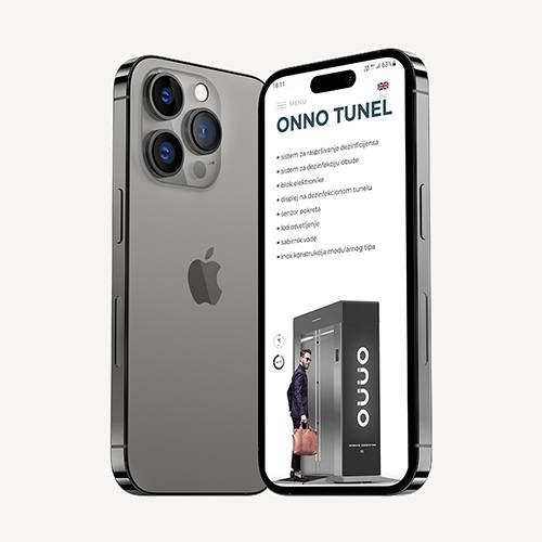 Izgled modernog web sajta na mobilnom za kompaniju ONNO.