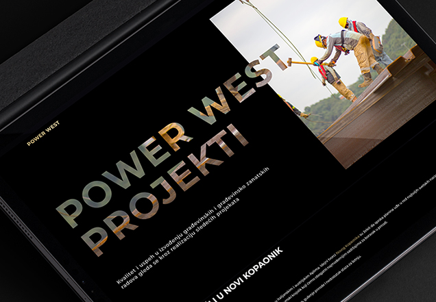Web sajt za Power West, cover-fotogrfija. 