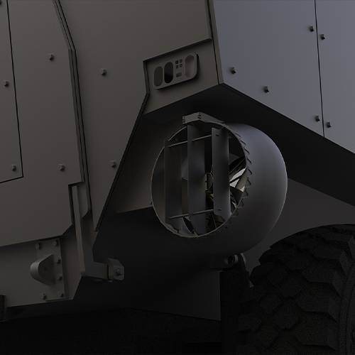 3D animacija vojnog borbenog vozila amfibija, detalj propelera,slider-img