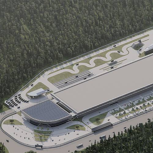 3D vizualizacija fabrike, pogled odozgo