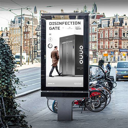Bilbord, marketing kampanja za ONNO Gate, dezinfekciona vrata