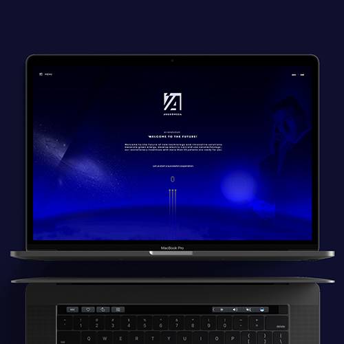 Izgled web-sajta na lapotopu, Andromeda