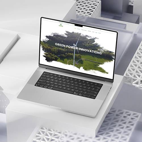 Izgled websajta Green Power Innovation na lapotopu